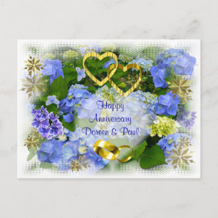 HEARTS & HYDRANGEAS ~ Postcard