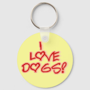 Hearts I Love Dogs Tshirts and Gifts Keychain