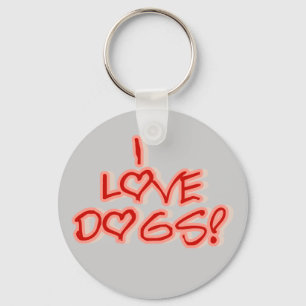 Hearts I Love Dogs Tshirts and Gifts Keychain