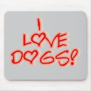 Hearts I Love Dogs Tshirts and Gifts Mouse Pad