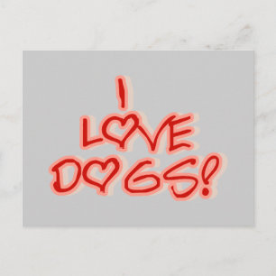 Hearts I Love Dogs Tshirts and Gifts Postcard