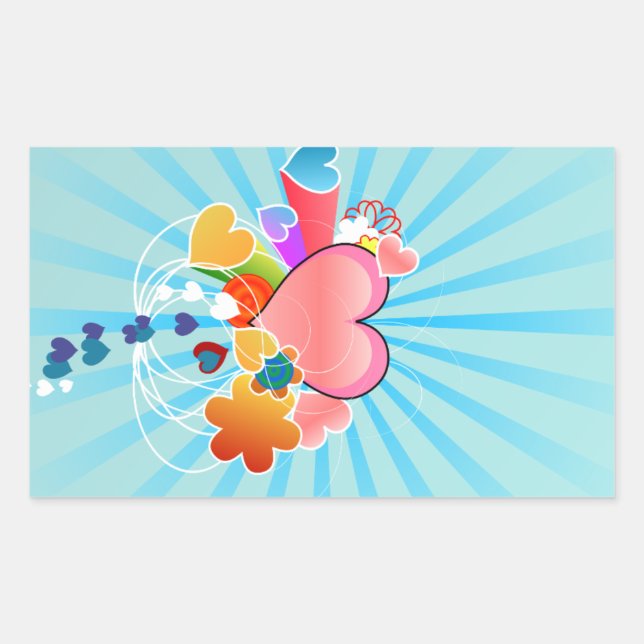 Hearts illustration sticker (Front)