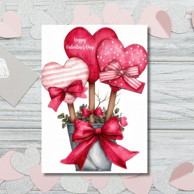 Hearts in a Pot Valentine`s Day Card  (Creator Uploaded)