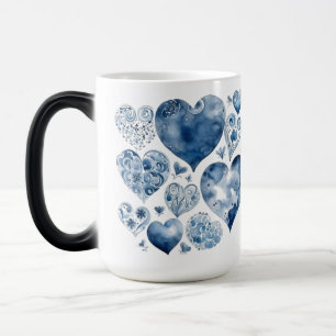 Hearts in Delft Blue Magic Mug