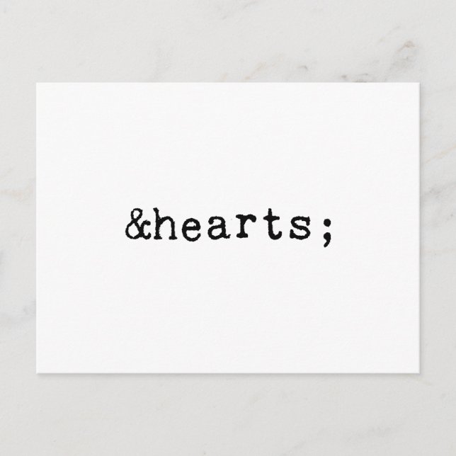 Hearts in HTML Postcard (Front)