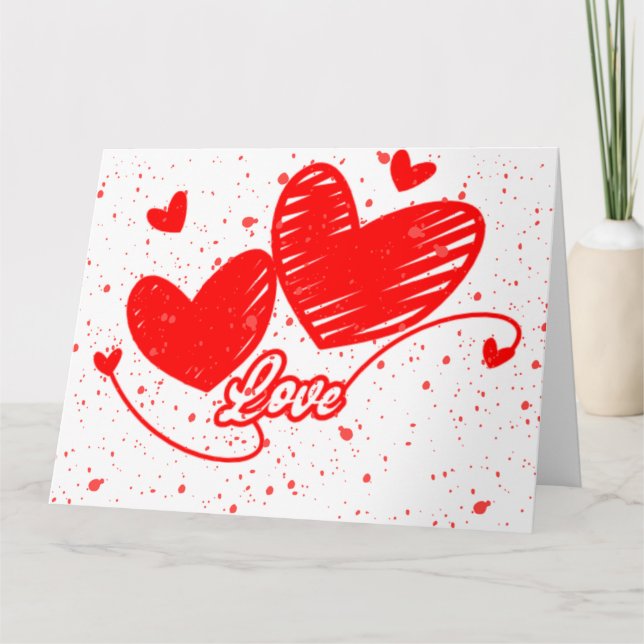 HEARTS IN LOVE CARD (Front)