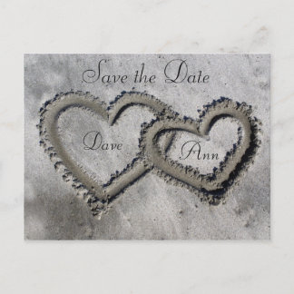 Hearts in the Sand Announcement Postcard