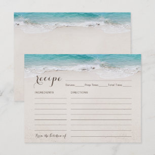 Hearts In The Sand Beach Bridal Shower Recipe Card