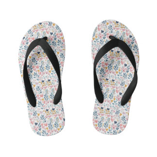 Hearts in Watercolor Kid's Flip Flops