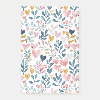 Hearts in Watercolor Post-it Notes