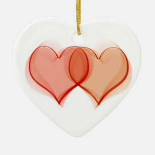 Hearts intertwined ceramic ornament