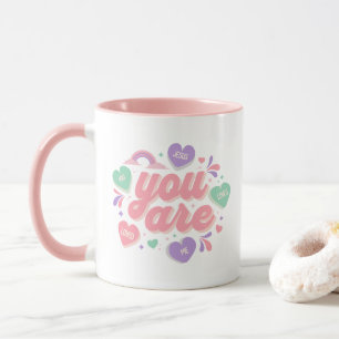 Hearts Jesus Loves You Christian Art  Mug