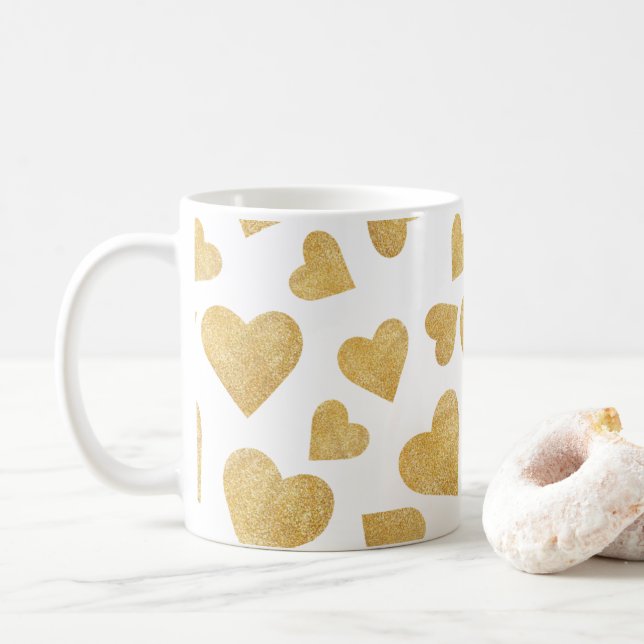 Hearts Juxtaposed  Coffee Mug (With Donut)