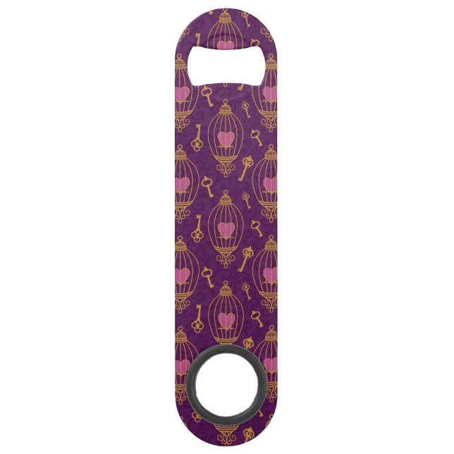 Hearts-keys-pattern Bar Key (Front)