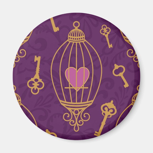 Hearts-keys-pattern Magnet (Front)