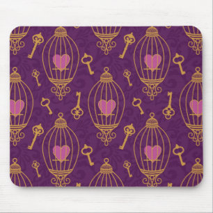 Hearts-keys-pattern Mouse Pad