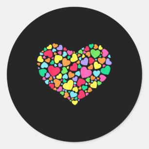 Hearts Kids School Valentines Day Girls Boys  Classic Round Sticker