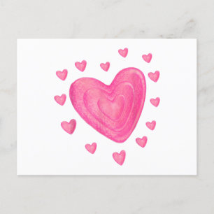 Hearts Kids School Valentines Day Girls Boys Holiday Postcard