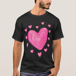 Hearts  Kids School Valentines Day Girls Boys T-Shirt