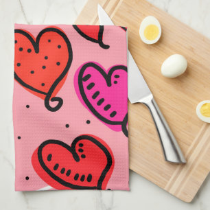 Hearts Kitchen Towel