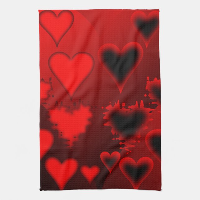 Hearts Kitchen Towel (Vertical)