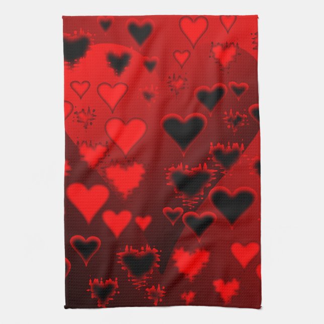 Hearts Kitchen Towel (Vertical)