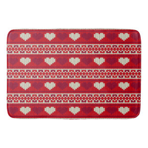 Hearts knitting seamless pattern 1 + your ideas bath mat