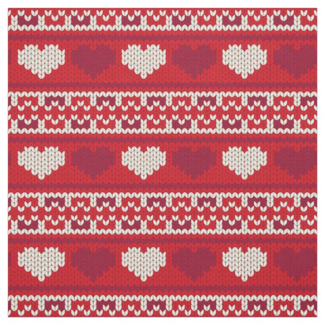 Hearts knitting seamless pattern 1 + your ideas fabric (Swatch)