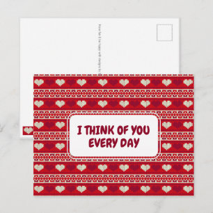 Hearts knitting seamless pattern 1 + your ideas postcard