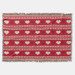 Hearts knitting seamless pattern 1 + your ideas throw blanket