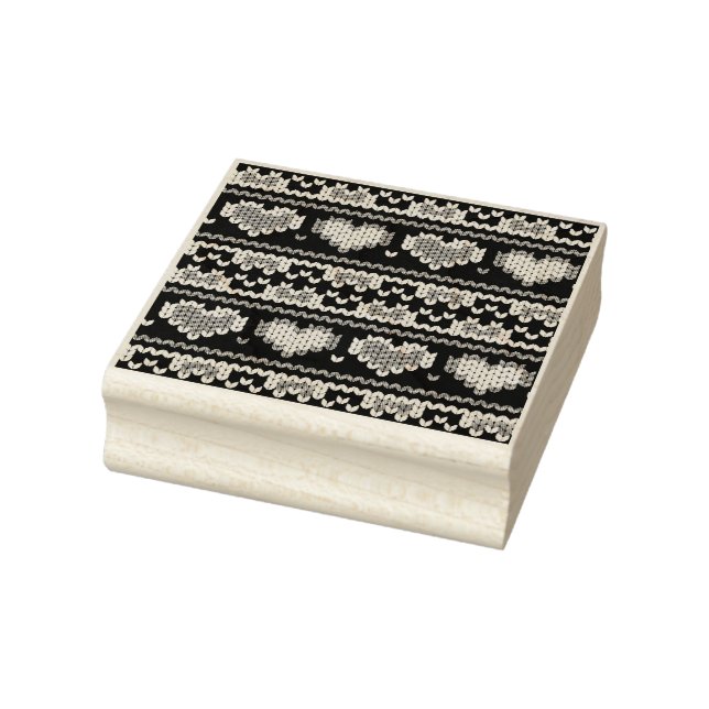 Hearts knitting seamless pattern 2 + your ideas rubber stamp (Stamp)