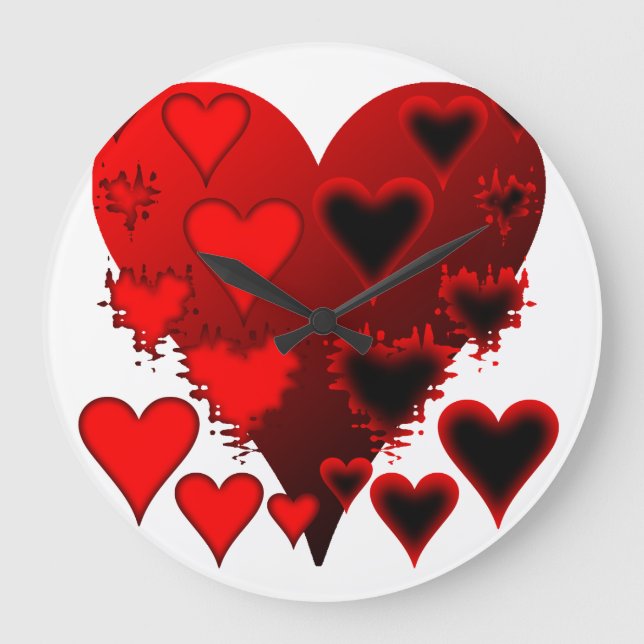 Hearts Large Clock (Front)