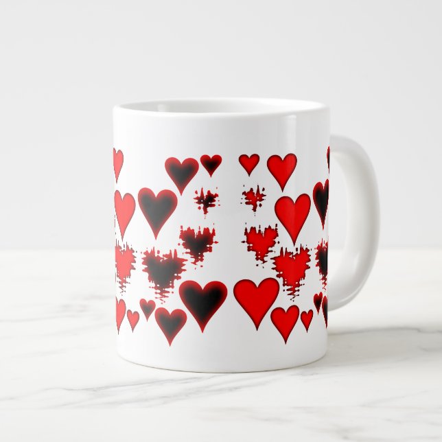 Hearts Large Coffee Mug (Front Right)