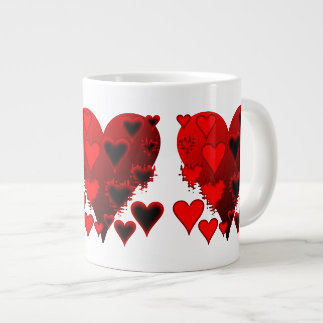 Hearts Large Coffee Mug (Front Right)