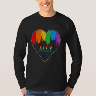 Hearts Lgbt Equality Love Lgbtq Rainbow Flag Gay P T-Shirt