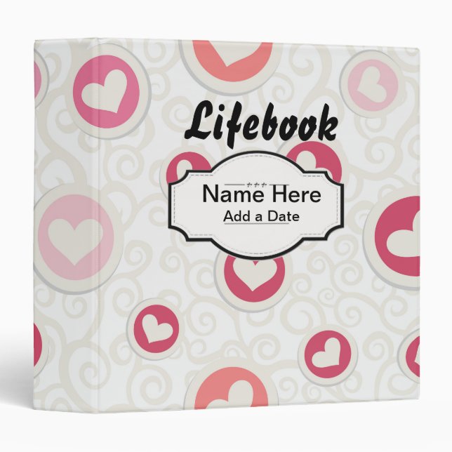 Hearts Lifebook Foster Care Adoption Binder (Front/Spine)