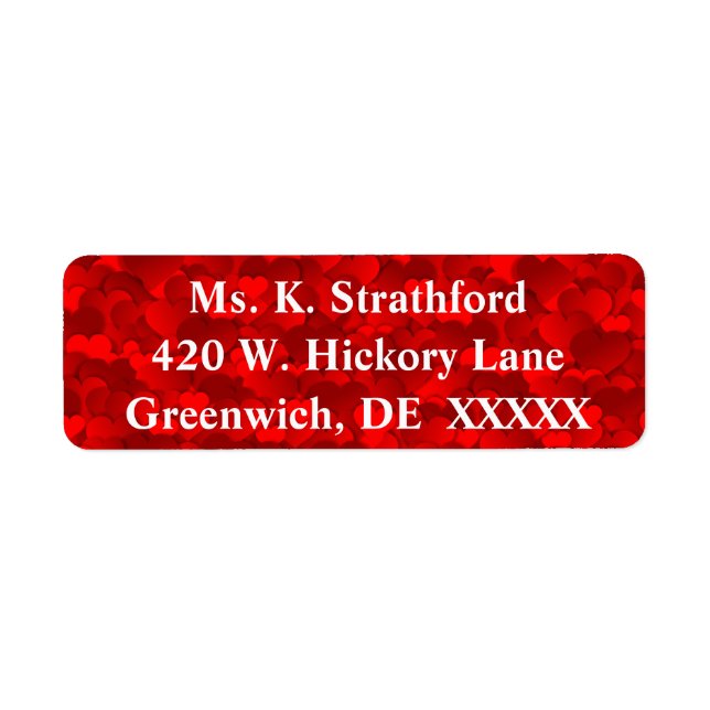 Hearts Like Crazy Return Address - (Front)