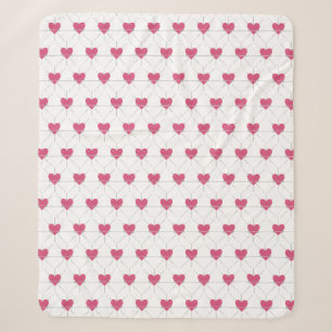 Hearts Lines Gtraphic Valentines Love Pattern Sherpa Blanket