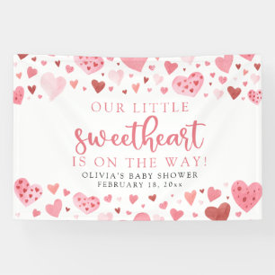 Hearts Little Sweetheart Valentine Baby Shower Banner