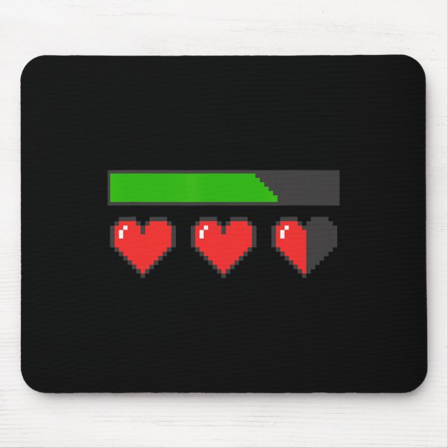 Hearts Loading Like A Video Game Valentines Graphi Mouse Pad (Front)