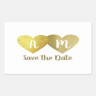 hearts love bride groom initials save-the-date  sticker