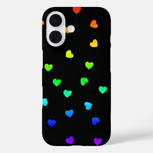 hearts love colourful romantic ombre rainbow Case-Mate iPhone case (Back)