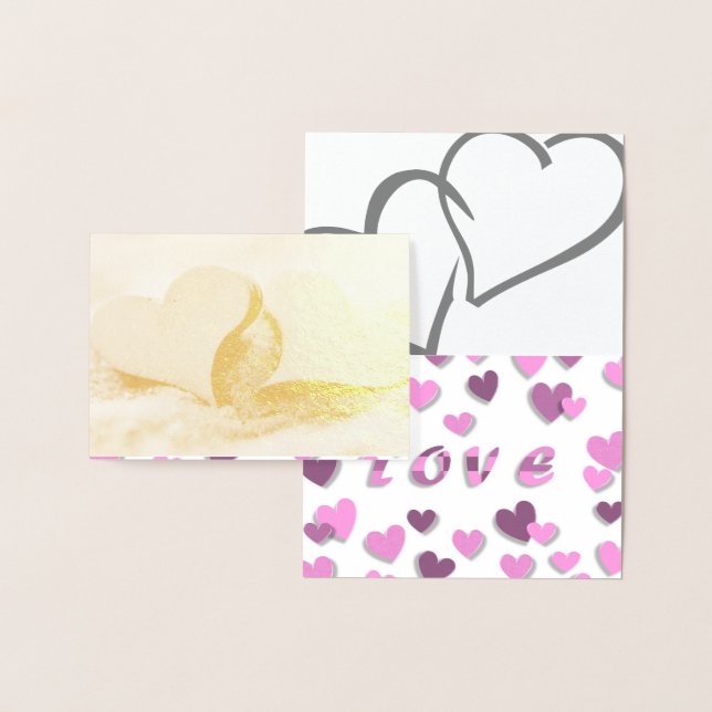 Hearts Love Date Personalize Destiny Destiny'S Foil Card (Display)