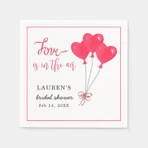 Hearts Love is in the Air Bridal Shower Napkin