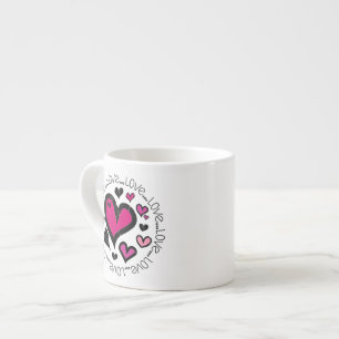 Hearts Love Love Love Espresso Cup