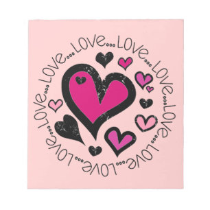 Hearts Love Love Love Notepad