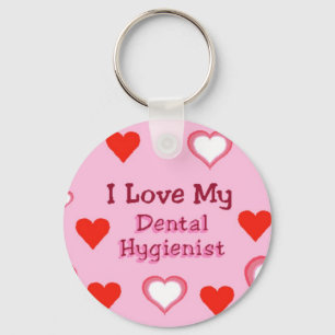 Hearts: Love my Dental Hygienist Keychain