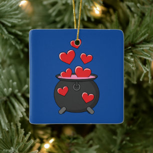 Hearts Love Potion Ceramic Ornament