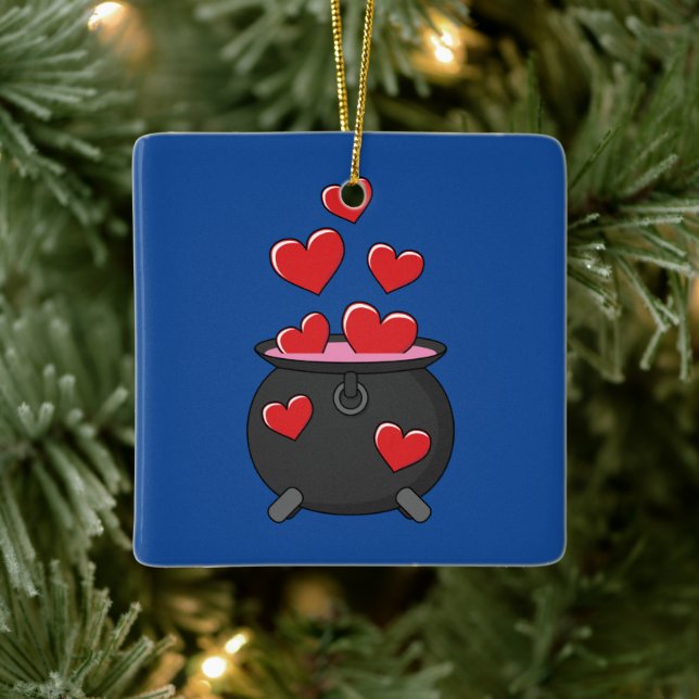 Hearts Love Potion Ceramic Ornament (Tree)
