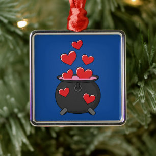 Hearts Love Potion Metal Ornament